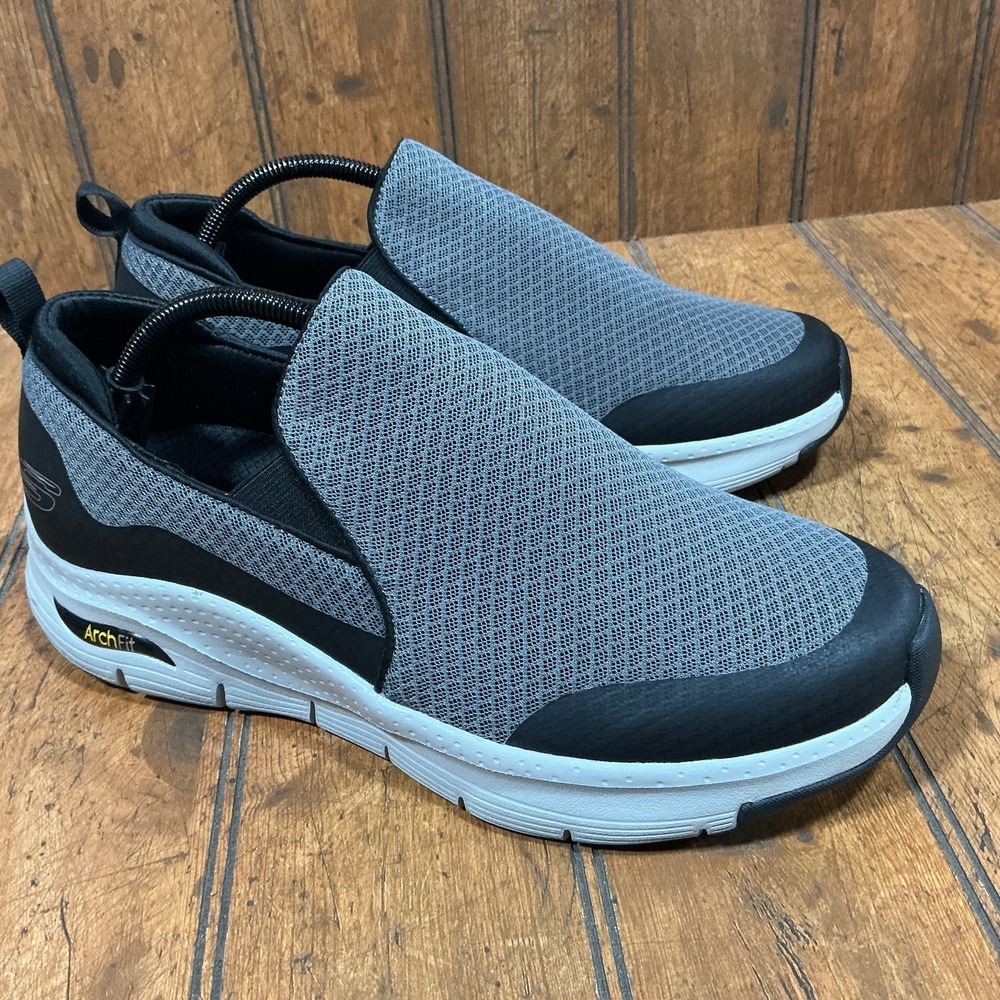 Skechers Men's 10 XW Arch Fit-Banlin Slip-On Sneaker 232043 Extra Wide Fit Gray